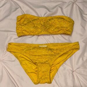 Kate Spade Yellow Eyelet Bikini Size S